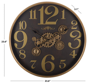 Safavieh Harrietta Industrial Gear Wall Clock With Large Numerals For Living Room Or Office Decor WS360201