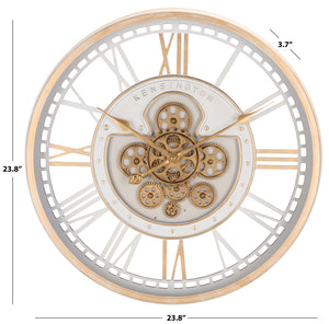 Safavieh Willmar Translucent Gear Wall Clock With Roman Numerals Open Face Industrial Design WS360415