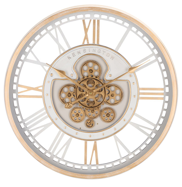 Safavieh Willmar Translucent Gear Wall Clock With Roman Numerals Open Face Industrial Design WS360415