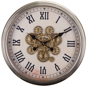 Safavieh Hayward Roman Numeral Gear Wall Clock With Quartz Movement For Modern Living Spaces WS360802