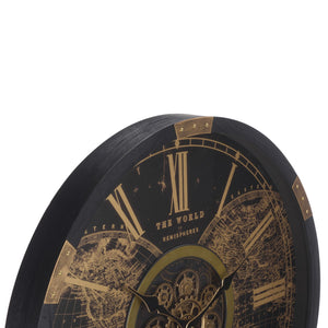 Safavieh Ephersyn Industrial Gear Wall Clock With Tempered Glass Face For Modern Living Spaces WS360901