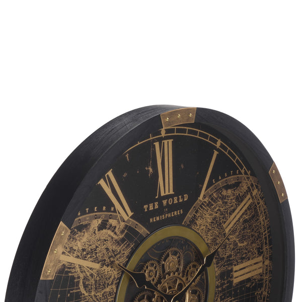 Safavieh Ephersyn Industrial Gear Wall Clock With Tempered Glass Face For Modern Living Spaces WS360901