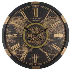 Safavieh Ephersyn Industrial Gear Wall Clock With Tempered Glass Face For Modern Living Spaces WS360901