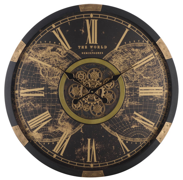 Safavieh Ephersyn Industrial Gear Wall Clock With Tempered Glass Face For Modern Living Spaces WS360901