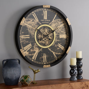 Safavieh Ephersyn Industrial Gear Wall Clock With Tempered Glass Face For Modern Living Spaces WS360901