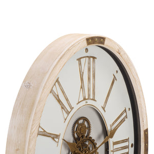 Safavieh Whitcomb Roman Numeral Gear Wall Clock Vintage Industrial Accent For Living Room WS361116