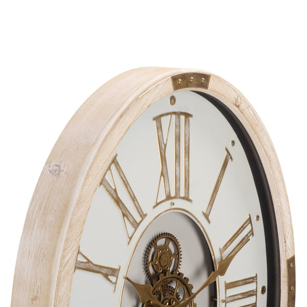 Safavieh Whitcomb Roman Numeral Gear Wall Clock Vintage Industrial Accent For Living Room WS361116