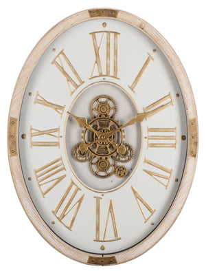 Safavieh Whitcomb Roman Numeral Gear Wall Clock Vintage Industrial Accent For Living Room WS361116