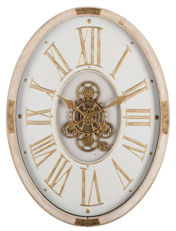 Safavieh Whitcomb Roman Numeral Gear Wall Clock Vintage Industrial Accent For Living Room WS361116
