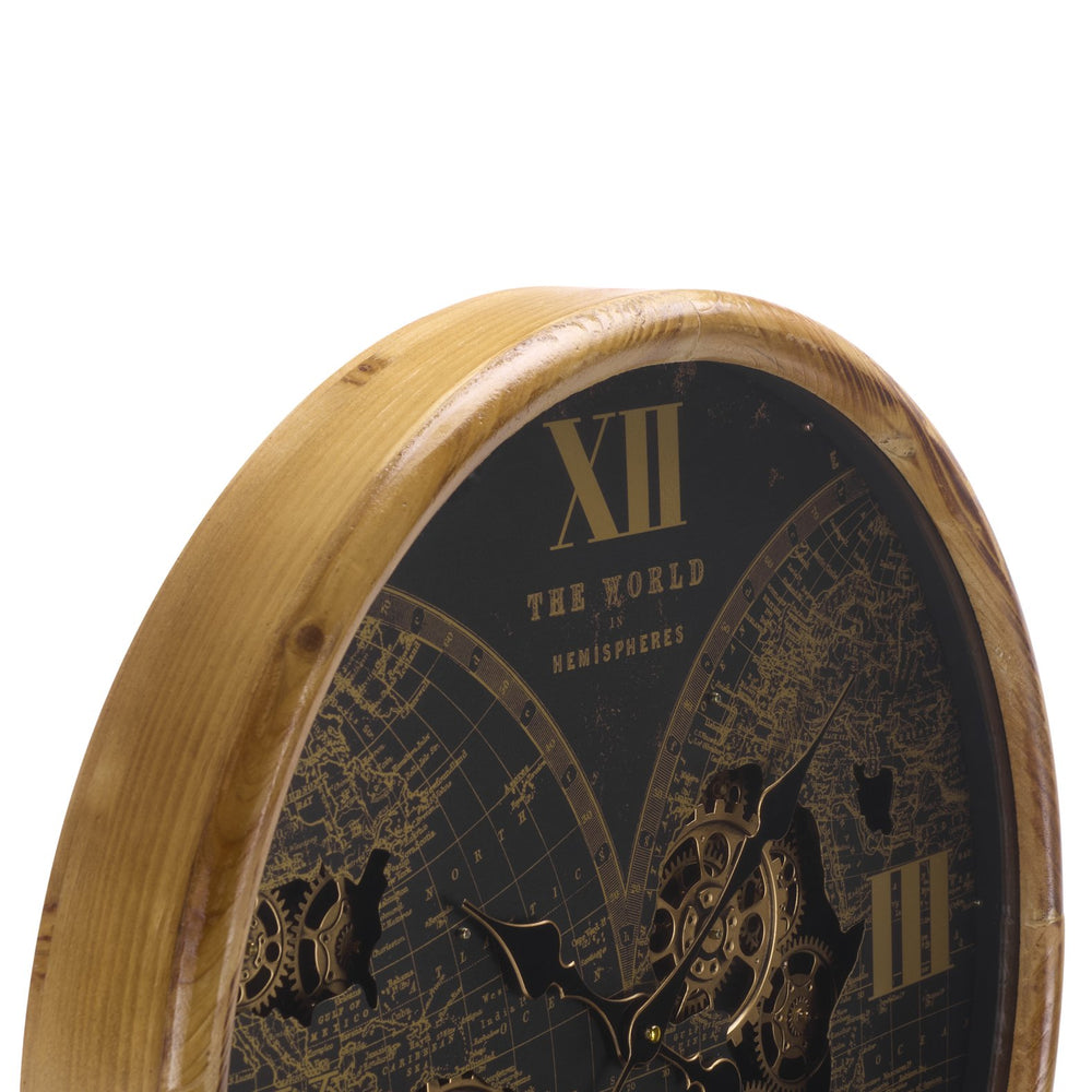 Safavieh Clayton Gear Motif Industrial Wall Clock With Quartz Movement For Modern Living Spaces WS361201