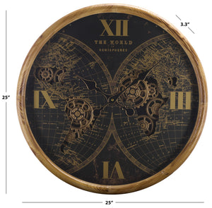 Safavieh Clayton Gear Motif Industrial Wall Clock With Quartz Movement For Modern Living Spaces WS361201