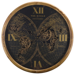Safavieh Clayton Gear Motif Industrial Wall Clock With Quartz Movement For Modern Living Spaces WS361201