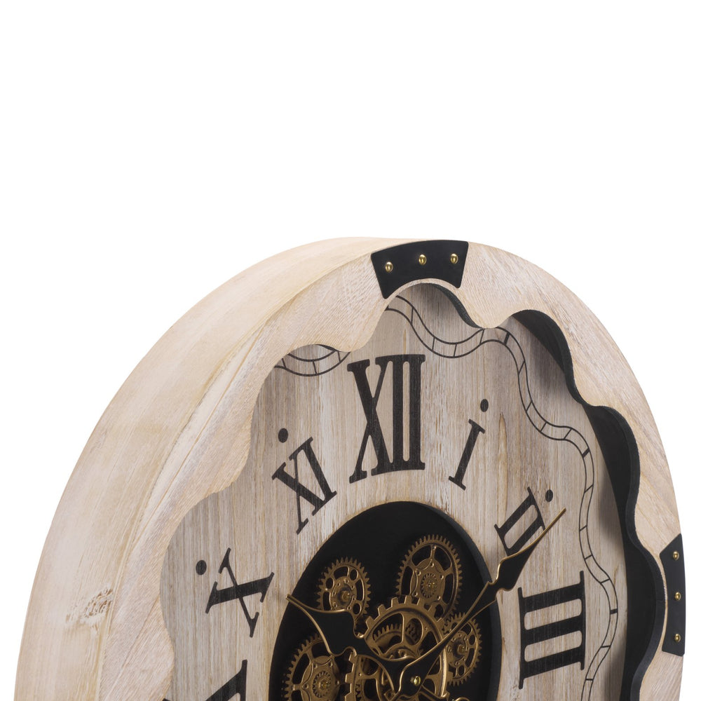 Safavieh Winifred Roman Numeral Gear Wall Clock Industrial Vintage Timepiece For Living Room Decor WS361316