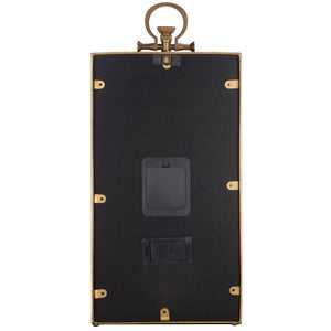 Safavieh Maximilian Industrial Gear Rectangle Clock With Tempered Glass Face For Modern Home Decor BLACK / GOLD WS361601