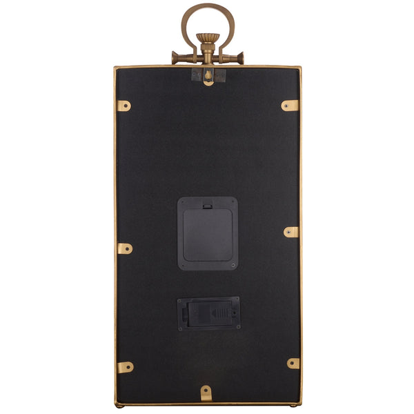 Safavieh Maximilian Industrial Gear Rectangle Clock With Tempered Glass Face For Modern Home Decor BLACK / GOLD WS361601