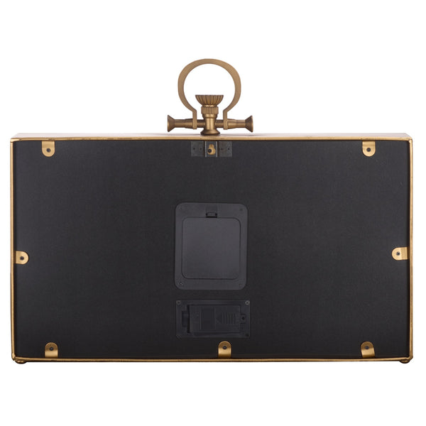 Safavieh Maximillian Industrial Gear Clock Mdf Frame Tempered Glass Face For Table Or Wall Display BLACK / GOLD WS361701