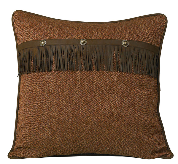 Hiend Accents Del Rio Fringed Reversible Euro Sham - Elevate Your Decor With Western Charm And Sophisticated Design Brown 100% Polyester Ws4006es