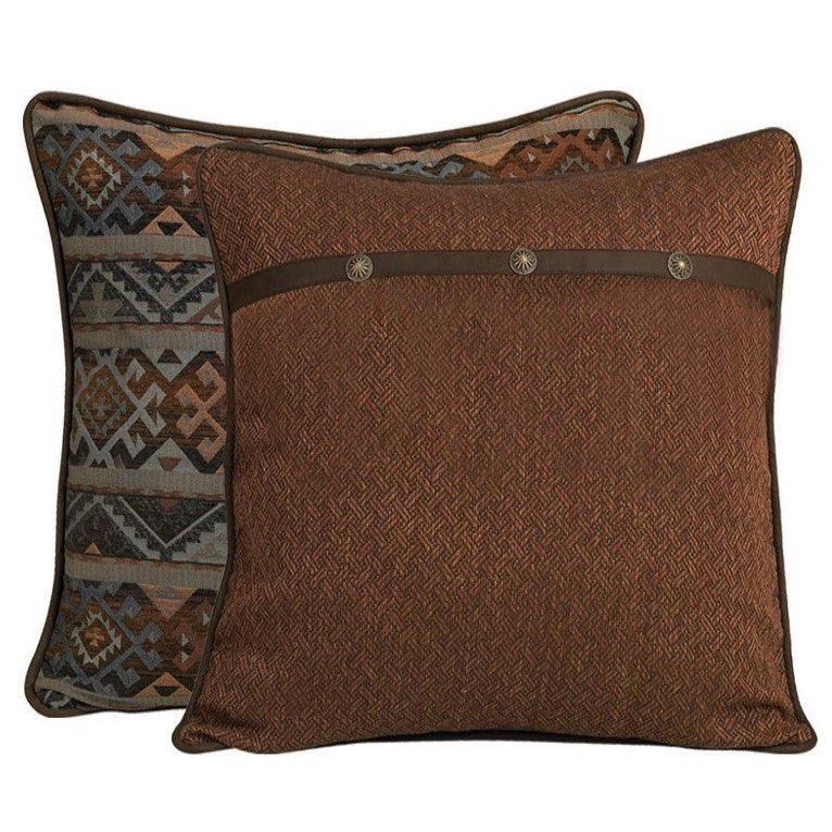 Hiend Accents Rio Grande Reversible Euro Sham - Transform Your Bedroom With Southwestern Charm And Style Brown 100% Polyester Ws4007es