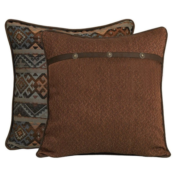 Hiend Accents Rio Grande Reversible Euro Sham - Transform Your Bedroom With Southwestern Charm And Style Brown 100% Polyester Ws4007es
