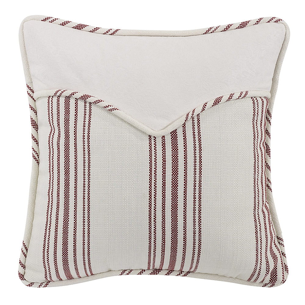 Hiend Accents Prescott Nautical Envelope Throw Pillow - Stylish Comfort With Elegant Piping For Home Decor White,Red Shell, 100% Polyester. Filling, 100% Polyster Ws4011p2