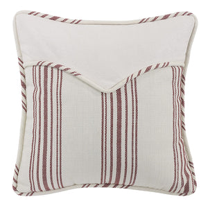 Hiend Accents Prescott Nautical Envelope Throw Pillow - Stylish Comfort With Elegant Piping For Home Decor White,Red Shell, 100% Polyester. Filling, 100% Polyster Ws4011p2