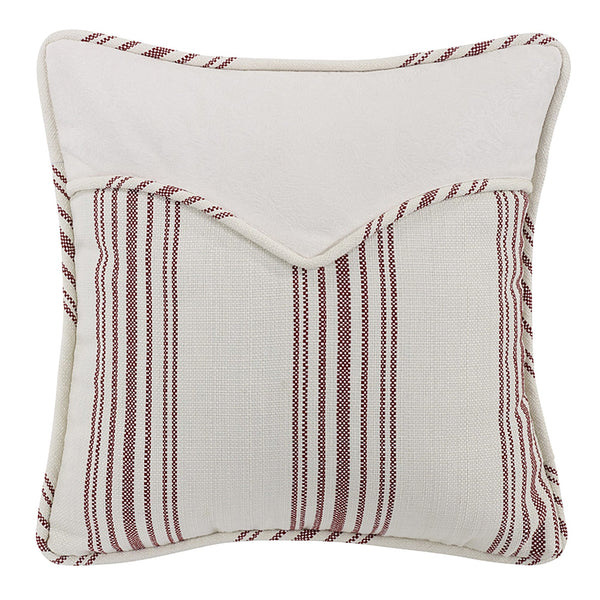 Hiend Accents Prescott Nautical Envelope Throw Pillow - Stylish Comfort With Elegant Piping For Home Decor White,Red Shell, 100% Polyester. Filling, 100% Polyster Ws4011p2