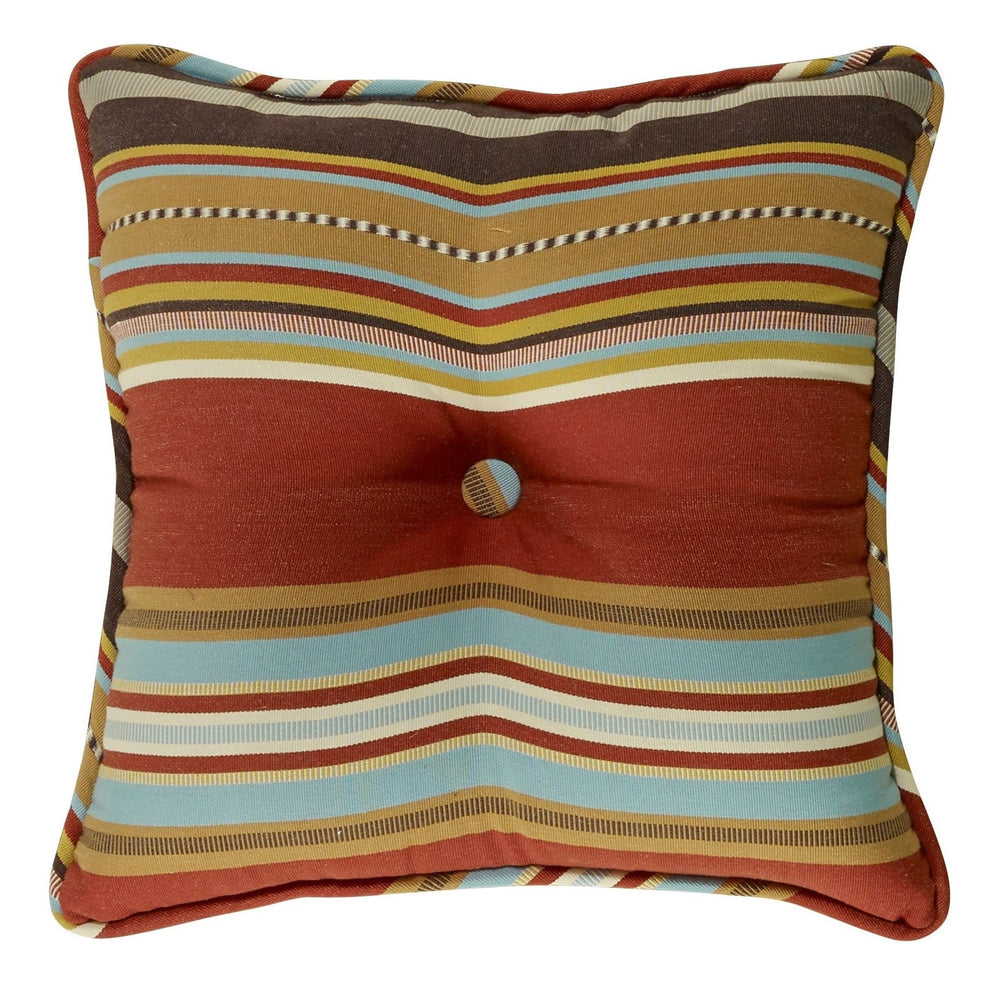 Hiend Accents Calhoun Striped Tufted Throw Pillow – Add Southwestern Charm And Plush Comfort To Your Home Decor Red,Brown Shell, 100% Polyester. Filling, 100% Waterfowl Feathers Ws4060p3