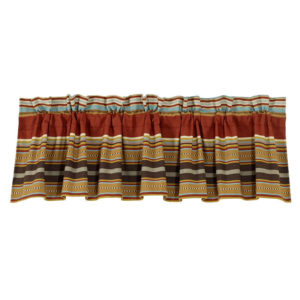 Hiend Accents Calhoun Serape Stripe Valance - Vibrant Southwestern Decor For A Stylish Bathroom Oasis Red,Brown 100% Polyester Ws4060vl