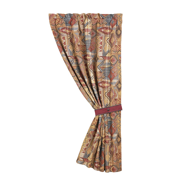 Hiend Accents Ruidoso Patchwork Curtain - Vibrant Southwestern Design With Bold Aztec Patterns & Tie-back Accent Multi 100% Polyester Ws4066c