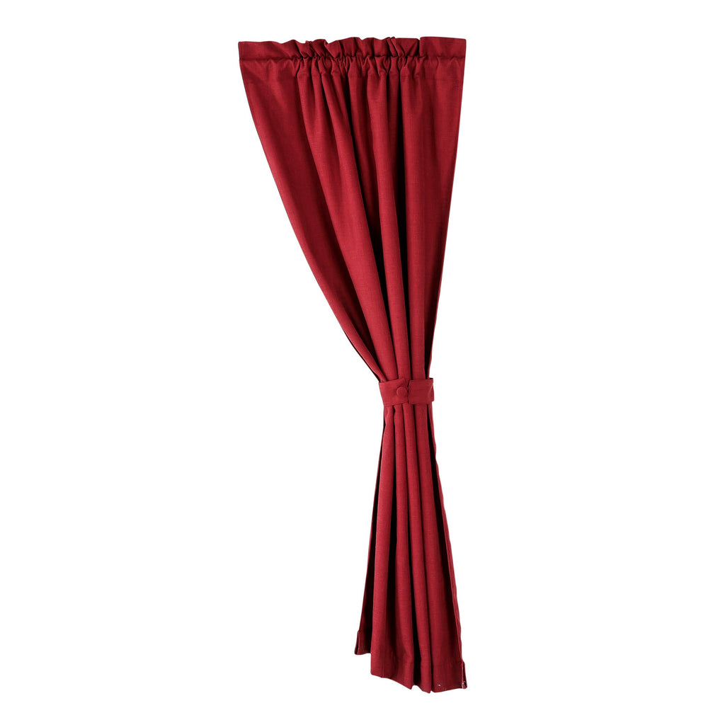 Hiend Accents Red Textured Curtain - Elevate Your Home Décor With Luxurious Warmth And Sophisticated Style Red 100% Polyester Ws4066c2