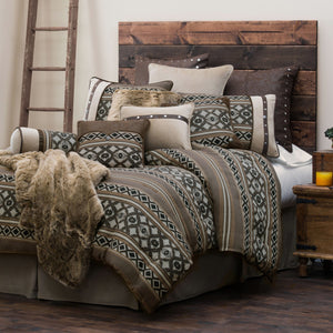 Hiend Accents Tucson Comforter Set - Luxurious Geometric Design With Rich Fawn And Taupe Tones For Stylish Bedrooms Gray,Tan,White Comforter Face, 60% Cotton,40 Polyester. Back, 100% Cotton. Filling, 100% Polyester,Bedskirt, Skirt, 100% Polyester. Decking, 100% Polyester,Standard Sham, 100% Polyester(2pc),Dec Pillow, 8d X 21 Ws4078-fl-oc