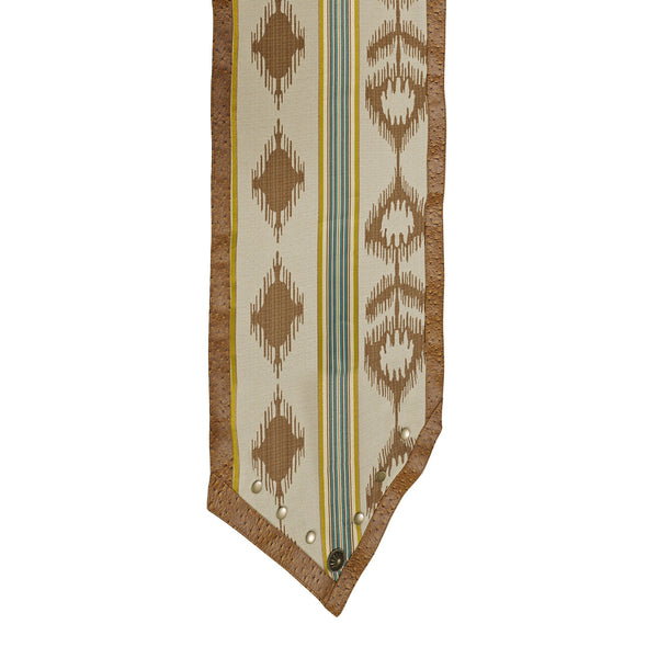 Hiend Accents Alamosa Runner - Southwestern Elegance With Faux Ostrich Leather & Stunning Concho Accents Multi 25% Cotton,75% Polyester Ws4082r