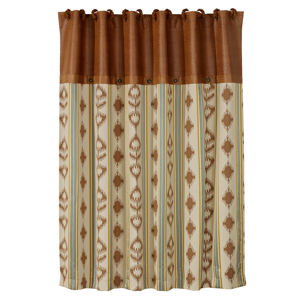 Hiend Accents Alamosa Faux Ostrich Shower Curtain – Transform Your Bathroom With Southwestern Elegance And Style Multi 100% Polyester Ws4082sc