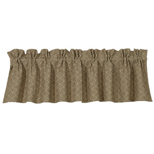 Hiend Accents Alamosa Southwestern Valance - Luxurious Faux Ostrich Leather & Turquoise Chenille Elegance Tan And Taupe 55% Cotton,45% Polyester Ws4082vl