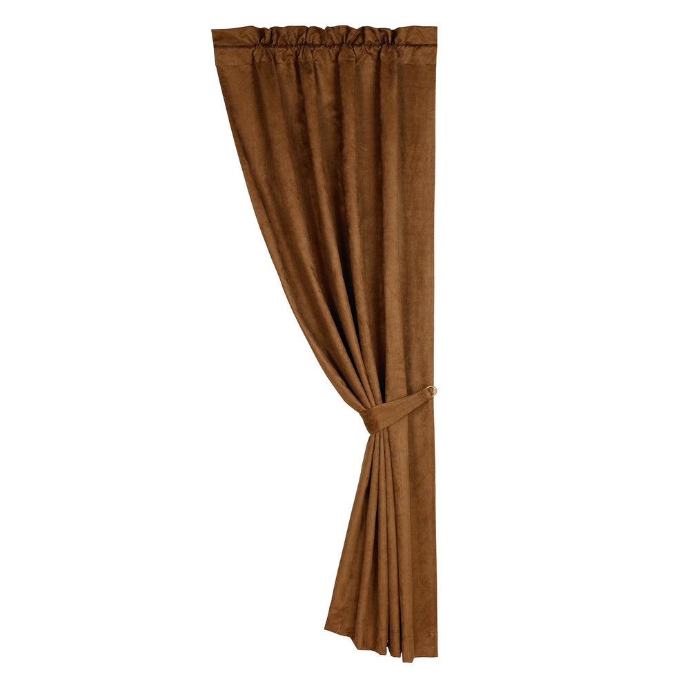 Hiend Accents Las Cruces Copper Faux Suede Curtain - Luxurious Western Charm For A Warm, Inviting Home Atmosphere Brown 100% Polyester Ws4182c