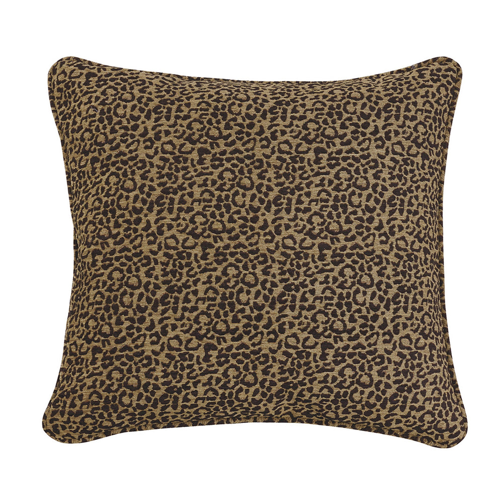 Hiend Accents Adrienne Chenille Euro Sham - Playful Leopard Print Accent For Chic Western-inspired Decor Tan,Brown 100% Polyester Ws4287e2