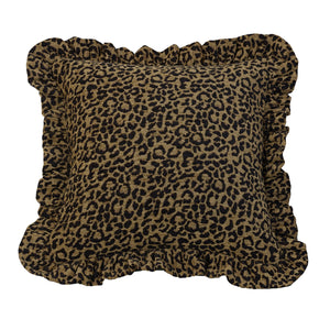 Hiend Accents San Angelo Leopard Print Chenille Throw Pillow - Luxurious Accent For Playful And Chic Décor Tan,Black Shell, 100% Polyester,Fill, 100% Waterfowl Feathers Ws4287p2