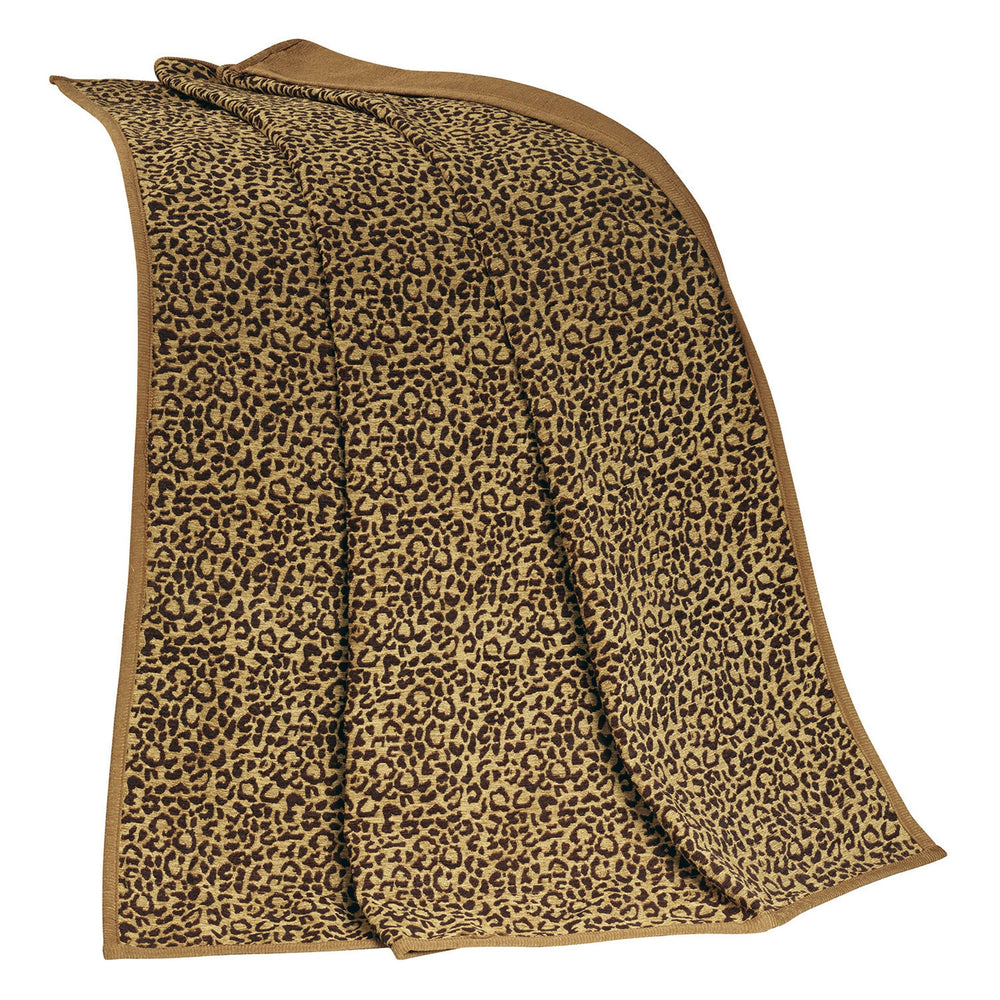 Hiend Accents San Angelo Leopard Throw - Luxurious Chenille Accent For Playful Sophistication In Your Home Decor Tan,Brown 100% Polyester Ws4287th