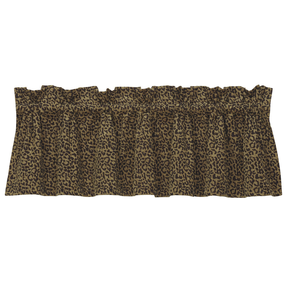 Hiend Accents Adrienne Valance - Transform Your Space With Luxurious Leopard Print Window Treatment For Elegance Tan,Black 100% Polyester Ws4287v2