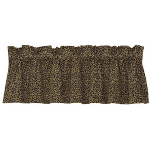 Hiend Accents Adrienne Valance - Transform Your Space With Luxurious Leopard Print Window Treatment For Elegance Tan,Black 100% Polyester Ws4287v2