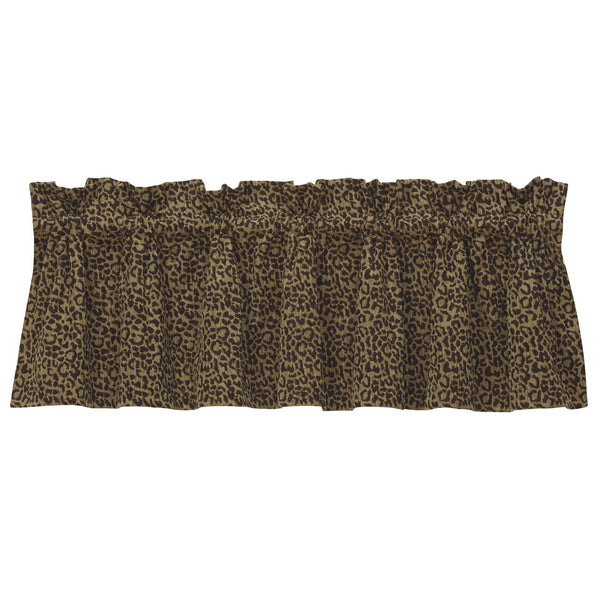 Hiend Accents Adrienne Valance - Transform Your Space With Luxurious Leopard Print Window Treatment For Elegance Tan,Black 100% Polyester Ws4287v2