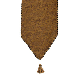 Hiend Accents Small Paisley Table Runner – Rustic Elegance With Faux Suede, Twisted Rope Edges, And Tassels   Ws5002rl