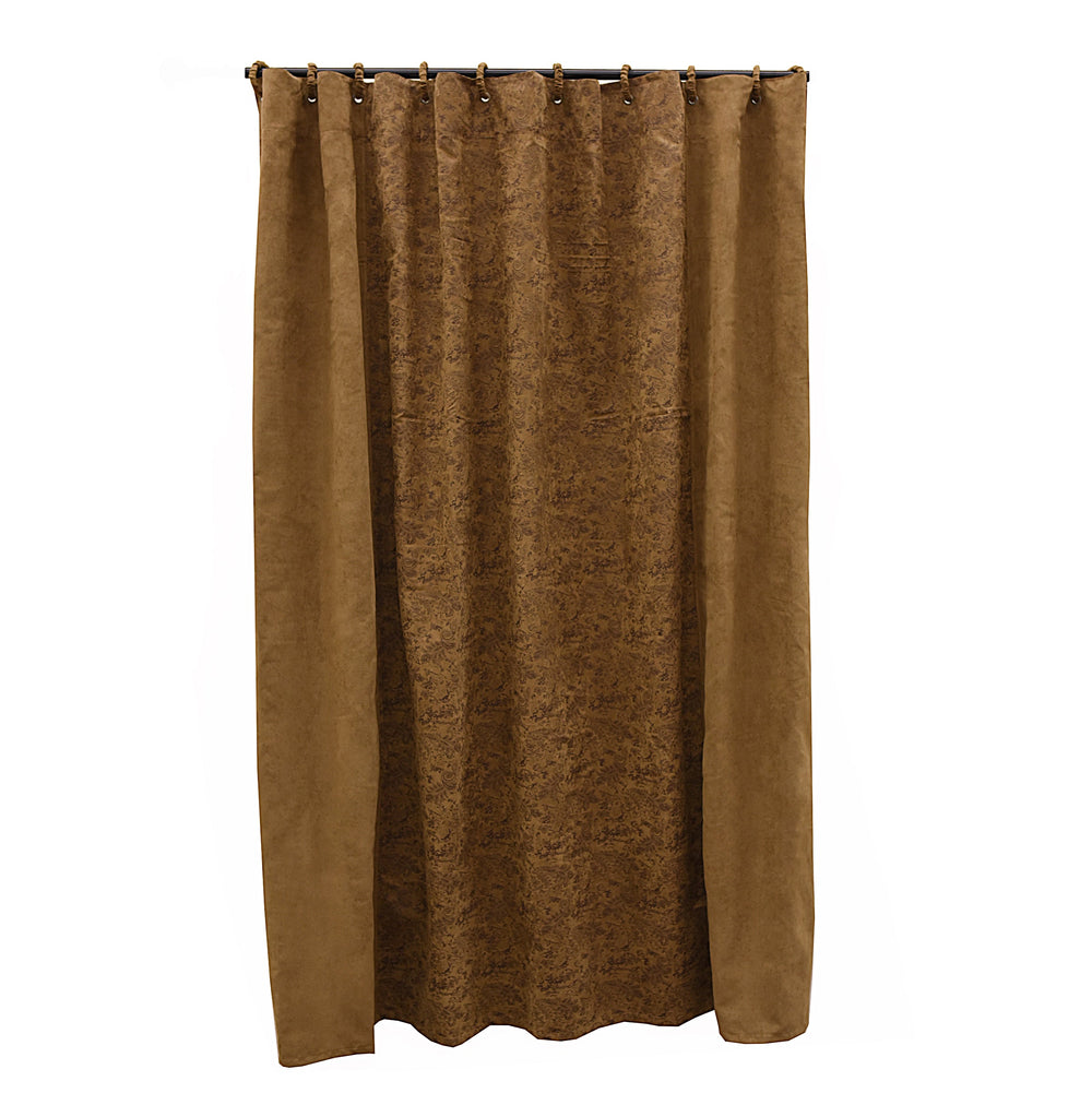 Hiend Accents Small Paisley Shower Curtain – Rustic Elegance For Western-themed Bathrooms, Durable Polyester Design Tan 100% Polyester Ws5002sc