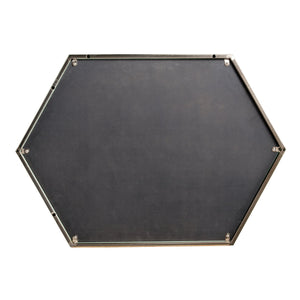 Safavieh Holly & Martin Whexis Hexagon Beveled Wall Mirror With Golden Iron Frame For Modern Interiors WS5468