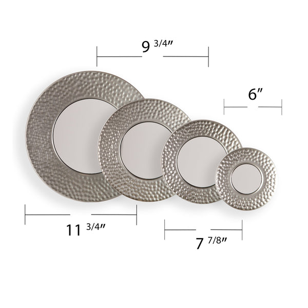 Safavieh Callari Hammered Iron Sphere Wall Mirrors Artisan 4 Piece Set For Modern Interiors WS6825