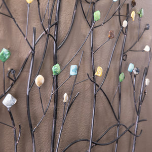 Safavieh Gemlyn Iron Tree Wall Art With Shimmering Capiz Shell Leaves For Eclectic Home Decor WS7029
