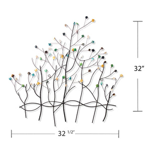 Safavieh Gemlyn Iron Tree Wall Art With Shimmering Capiz Shell Leaves For Eclectic Home Decor WS7029