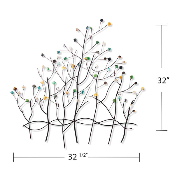 Safavieh Gemlyn Iron Tree Wall Art With Shimmering Capiz Shell Leaves For Eclectic Home Decor WS7029