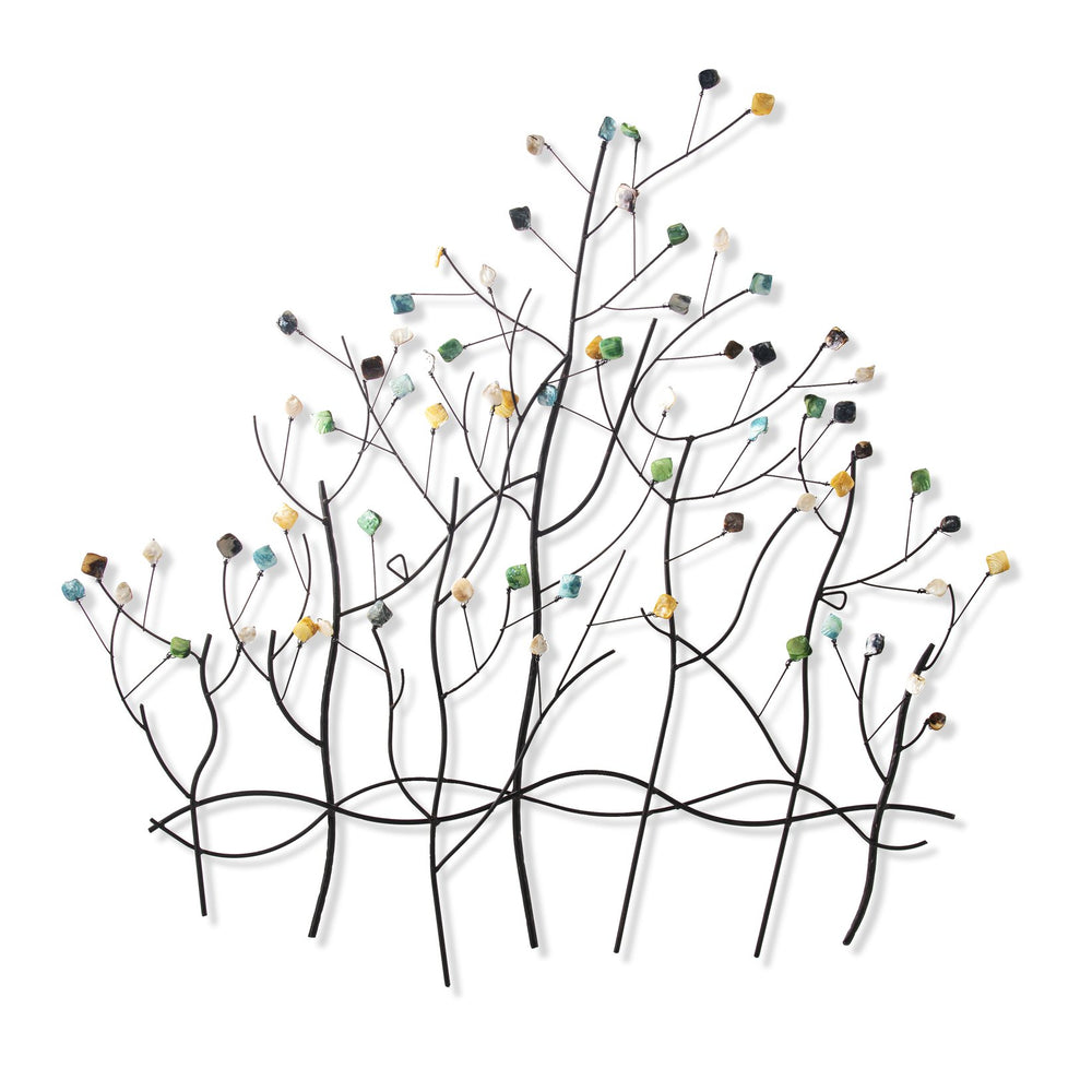Safavieh Gemlyn Iron Tree Wall Art With Shimmering Capiz Shell Leaves For Eclectic Home Decor WS7029