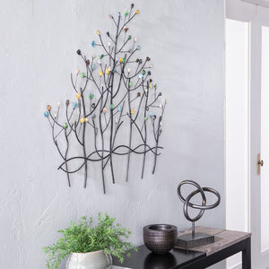 Safavieh Gemlyn Iron Tree Wall Art With Shimmering Capiz Shell Leaves For Eclectic Home Decor WS7029